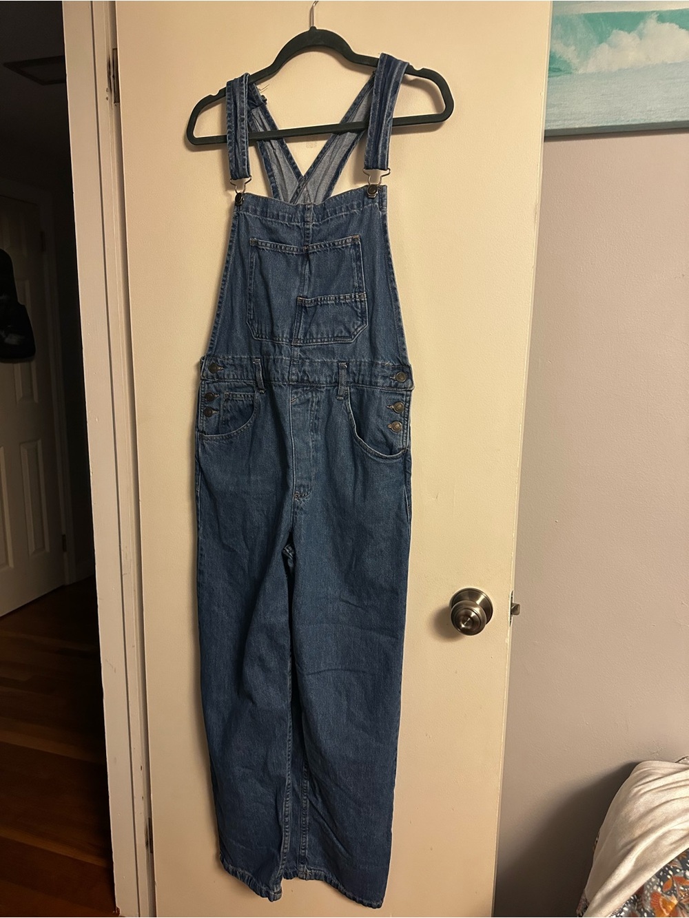 We The Free Ziggy Light Blue Denim Overalls size M